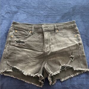 American Eagle- Women's Distressed light black Denim Shorts